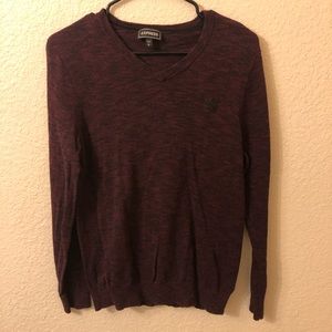 Express Men’s Maroon V-Neck Sweater Size Small